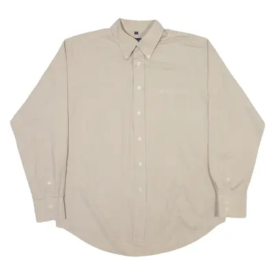 BEN SHERMAN Mens Plain Shirt Beige Long Sleeve L