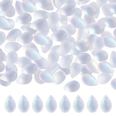 150Pcs Transparent Spray Painted Glass Charms