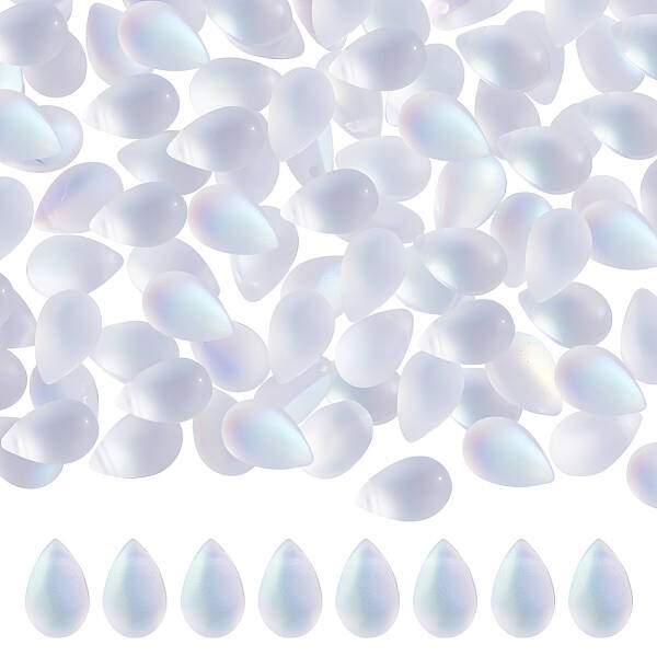 150Pcs Transparent Spray Painted Glass Charms
