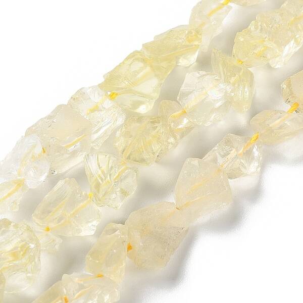 Raw Rough Natural Lemon Quartz Beads Strands