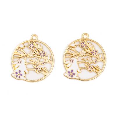 Rack Plating Alloy Enamel Pendants