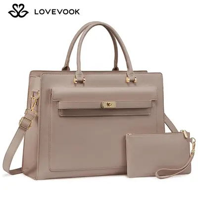 【NEW IN】LOVEVOOK Fall Laptop Tote Bag for Women - Fits 15.6 Inch Laptop, Springtok Top-Handle Handbags PU Leather Trendy ...