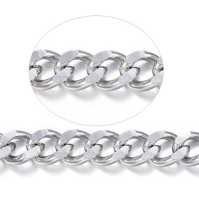 Non-Tarnish 3.28 Feet 304 Stainless Steel Cuban Link Chains