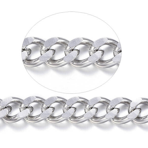 Non-Tarnish 3.28 Feet 304 Stainless Steel Cuban Link Chains