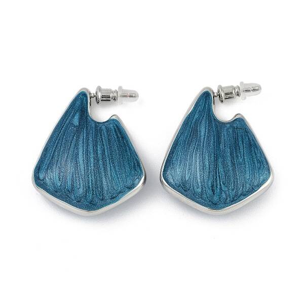 Brass Enamel Stud Earrings