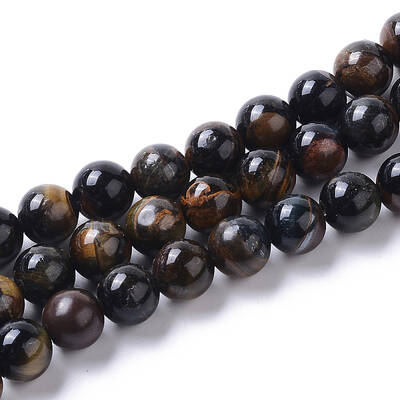 Grade AB Natural Blue Tiger Eye(Dyed & Heated) Beads Strands