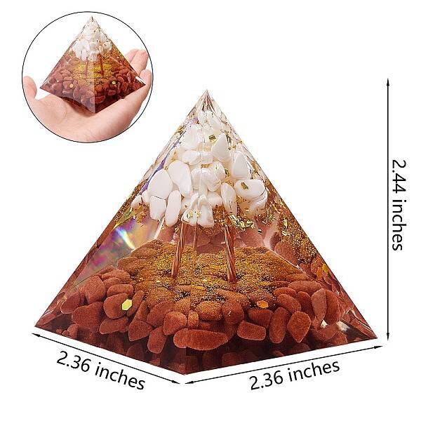 Crystal Pyramid Ornaments Healing Angel Crystal Pyramid Stone Blessing Pyramid for Home Office Decoration Gift Collection