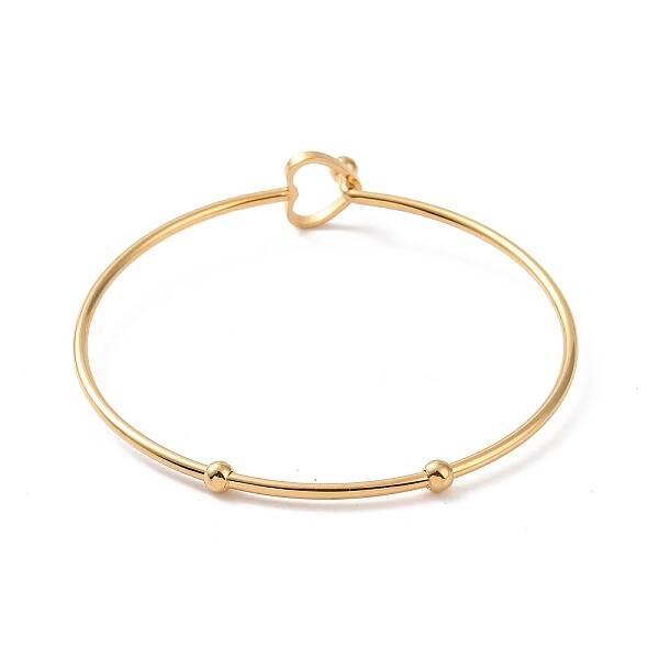 201 Stainless Steel Hollow Out Heart Bangle