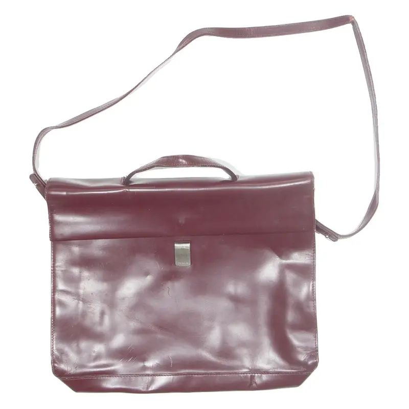 FURLA Womens Satchel Bag Maroon Leather