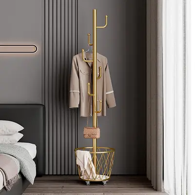 Rolling Clothes Rack with Storage Baskets & Wheels | Mobile Space Saving Garment Organizer | Freestanding