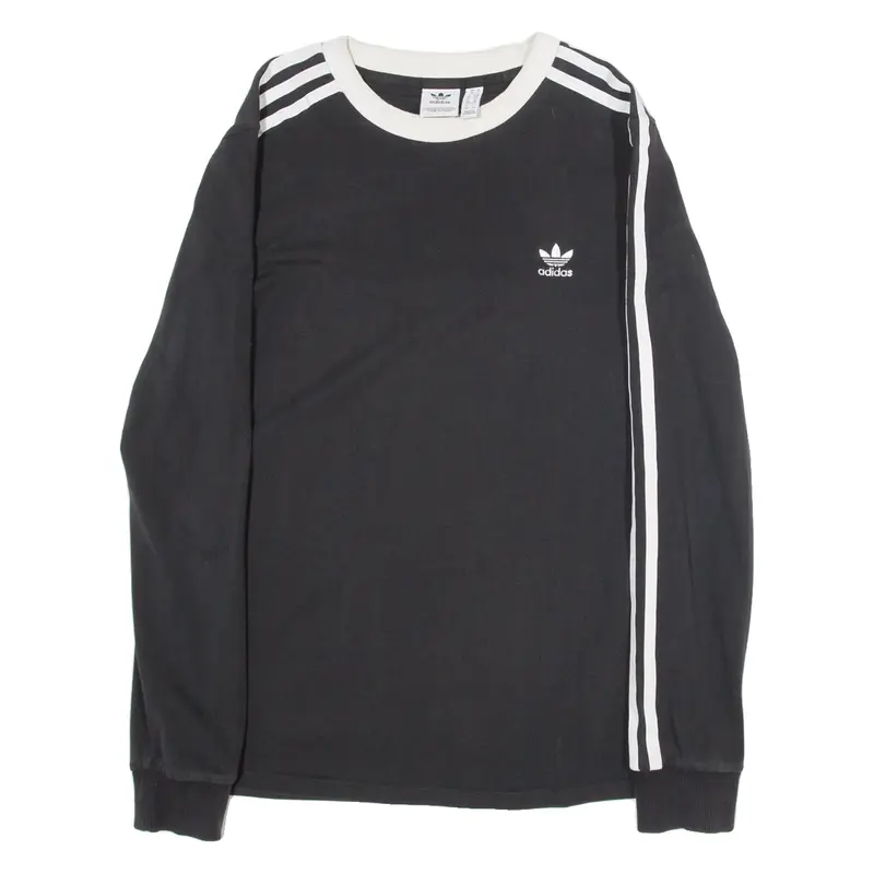 ADIDAS Womens T-Shirt Black Long Sleeve UK 10