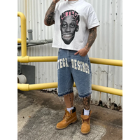 Y2k Streetwear New Shorts Harajuku Hip-hop Letter Patch Denim Shorts Men Women Retro Fashion Oversized Basketball Sports Shor...