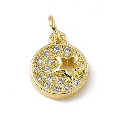 Brass Micro Pave Cubic Zirconia Charms