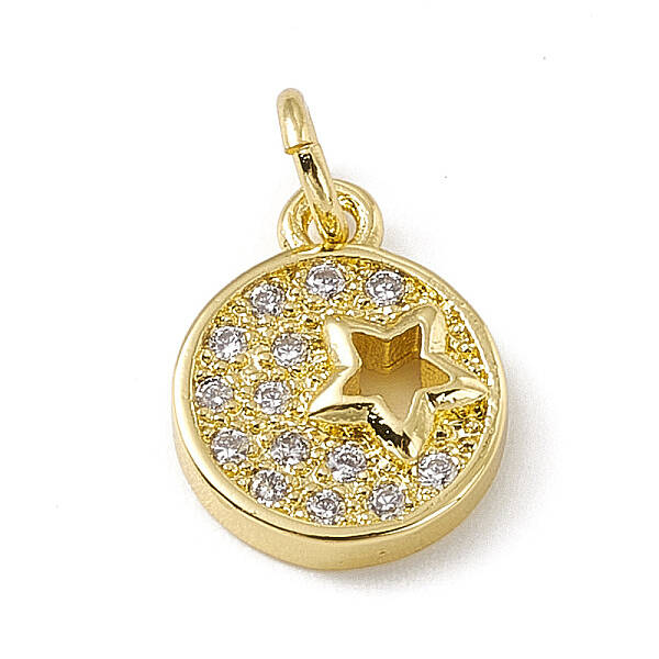 Brass Micro Pave Cubic Zirconia Charms