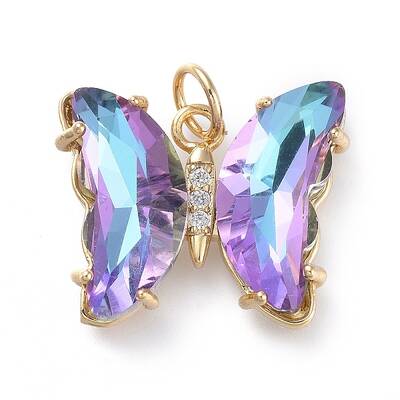 Brass Micro Pave Clear Cubic Zirconia Pendant