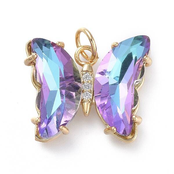 Brass Micro Pave Clear Cubic Zirconia Pendant