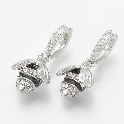 Alloy Rhinestone European Dangle Charms