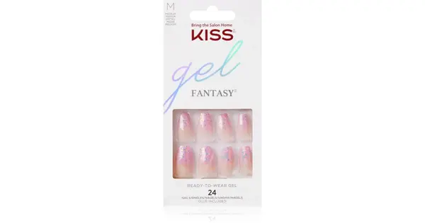 KISS Gel Fantasy Ready to Wear Gel False Nails Winter Sparks 24 pieces