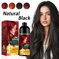 400ml toae 3-1 hair colour shampoo, herbal ingredients brown hair colour shampoo for grey hair, instant hair colour shampoo f...
