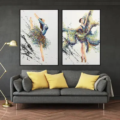 Original Ballerinas Painting on Canvas Abstract Dance Wall Art Ballerina Dancing Artwork Figurative Wall Art Impasto Oil Pain...