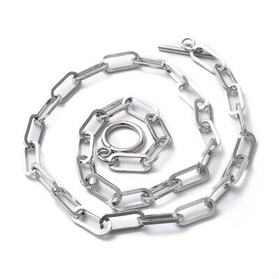 Non-Tarnish 304 Stainless Steel Paperclip Chain Necklaces