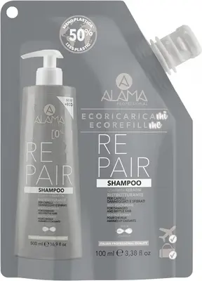 Alama Eco-Refillme Repair Restructuring Shampoo For Damaged And Weakened Hair - 100 Ml