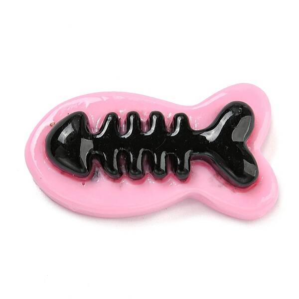 Black & Pink Opaque Resin Cabochons