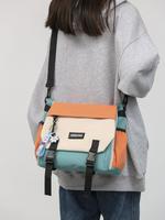 Colorful 2025 Fall Casual Colorblock Purse Crossbody Bags for Men & Women with Cartoon Charm, Minimalist Nylon Shoulder Bag f...