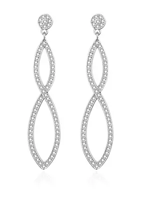 Agato Elegant Drop Earrings with Zirconia AGT-E034PW