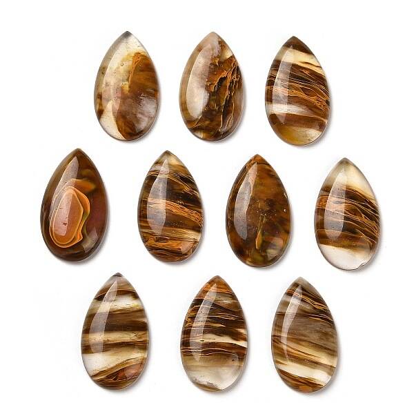 Tigerskin Glass Cabochons