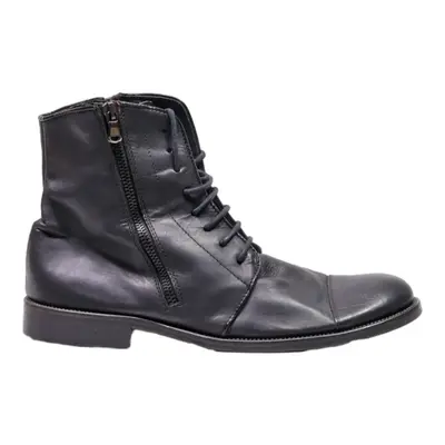 VERO CUOIO Lace-Up Boots Black Leather Mens UK 7