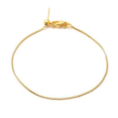 Rack Plating Brass Box Chain Adjustable Slider Bracelets Making for Women