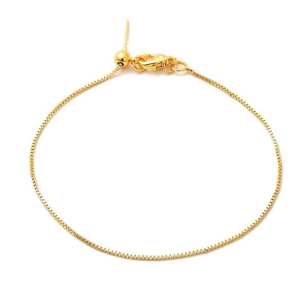 Rack Plating Brass Box Chain Adjustable Slider Bracelets Making for Women