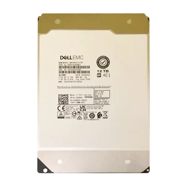 0N96X Dell 12TB 7200RPM 12Gb/s SAS Hot Plug 256MB Cache Hard Drive