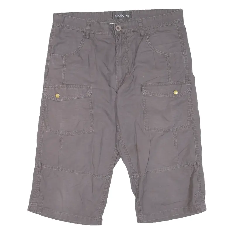 BIAGGINI Mens Pedal Pushers Shorts Grey M W34