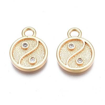 Brass Micro Pave Cubic Zirconia Pendants