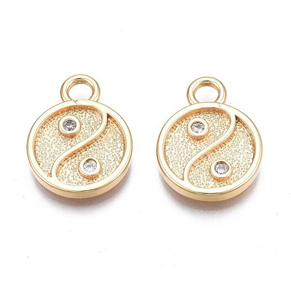 Brass Micro Pave Cubic Zirconia Pendants
