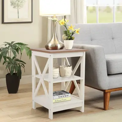 PHI VILLA End Table Living Room - Side Table/Coffee Table/Console Tables for Small Spaces - White Furniture Home Springtok La...