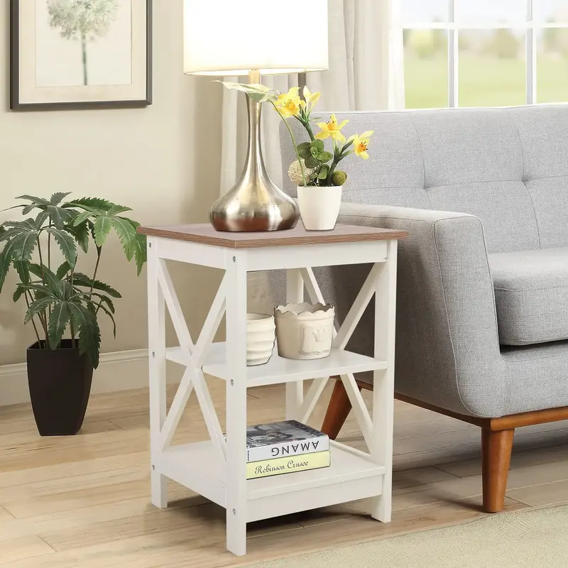 PHI VILLA End Table Living Room - Side Table/Coffee Table/Console Tables for Small Spaces - White Furniture Home Springtok La...