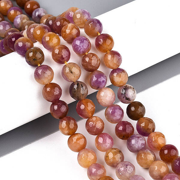 Dyed Natural White Jade Beads Strands