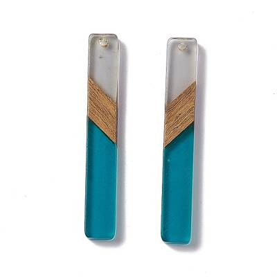 Transparent Resin & Walnut Wood Big Pendants