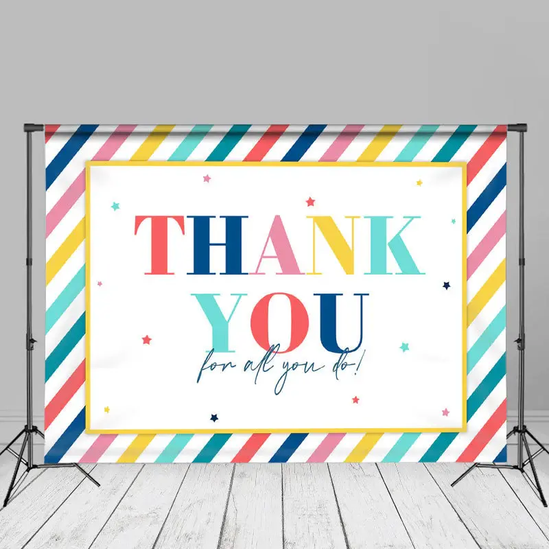 Colorful Lines Thank You Grad Backdrop For Photo - Aperturee