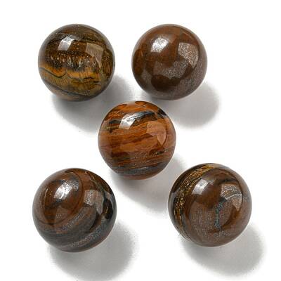 Natural Tiger Iron Round Ball Figurines Statues for Home Office Desktop Decoration