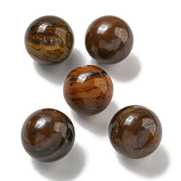 Natural Tiger Iron Round Ball Figurines Statues for Home Office Desktop Decoration