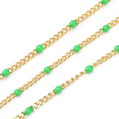 Ion Plating(IP) 304 Stainless Steel Enamel Curb Chains