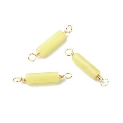 Natural Lemon Jade Connector Charms