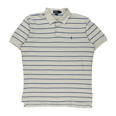Polo By Ralph Lauren Striped Polo Shirt - XL White Cotton