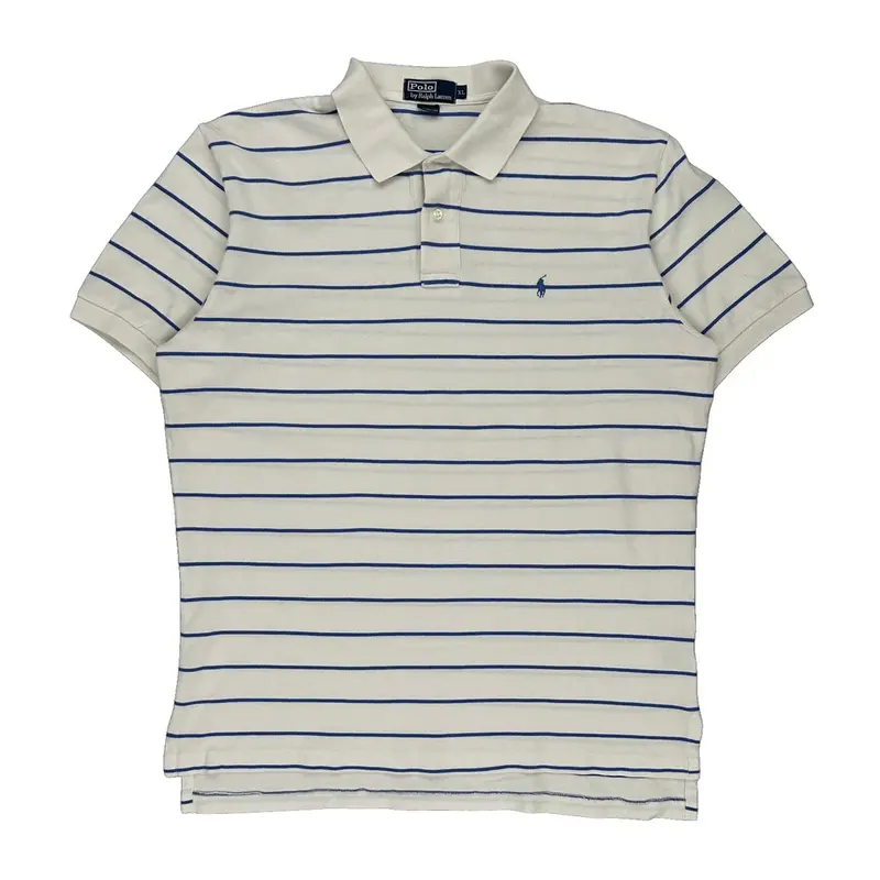 Polo By Ralph Lauren Striped Polo Shirt - XL White Cotton