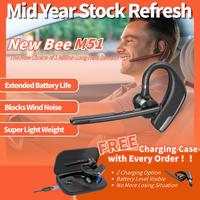 New bee Bluetooth Trucker Headset, Wireless Bluetooth Earpiece for Cellphone with 500mah Charging Case 80h Playtime V5.2 Dual...