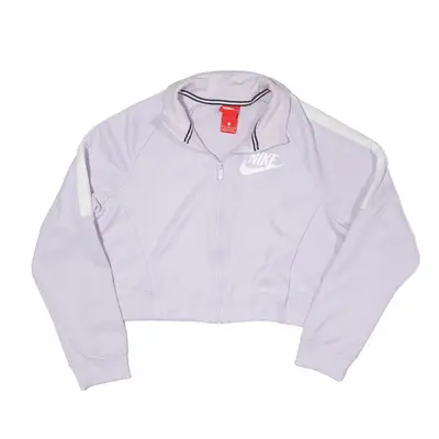 NIKE Cropped Track Jacket Purple Womens M